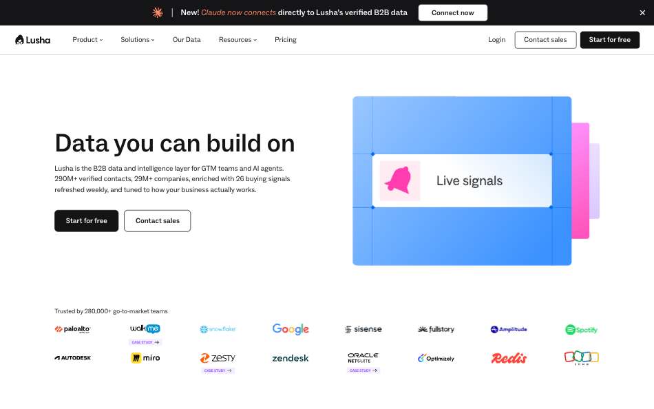 lusha homepage